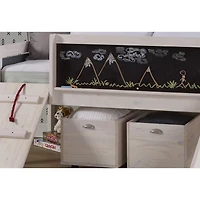 Art & Play Twin Junior Low Loft Bed with Toy Boxes