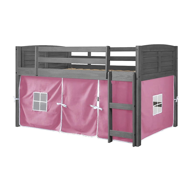 Louver Twin Low Loft with Tent