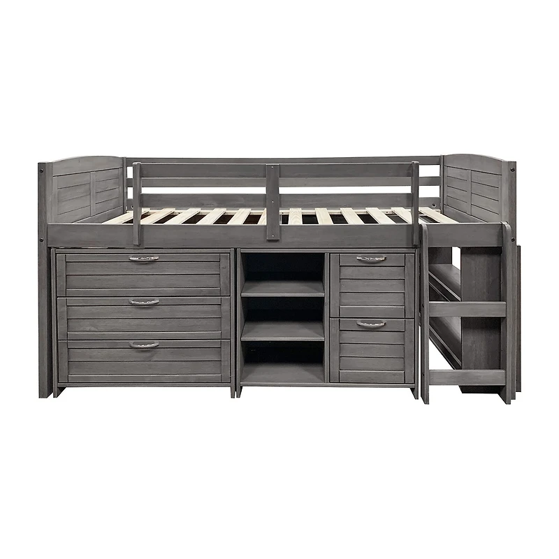 Louver Twin Modular Low Loft Bed