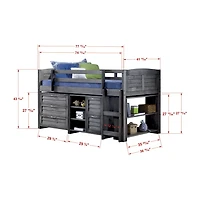 Louver Twin Modular Low Loft Bed