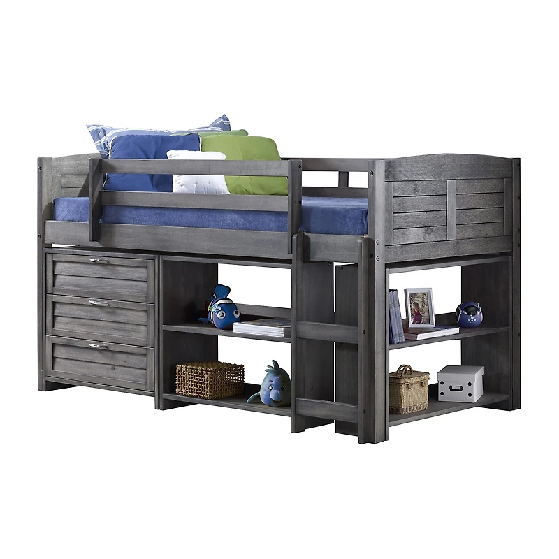 Louver Twin Modular Low Loft Bed