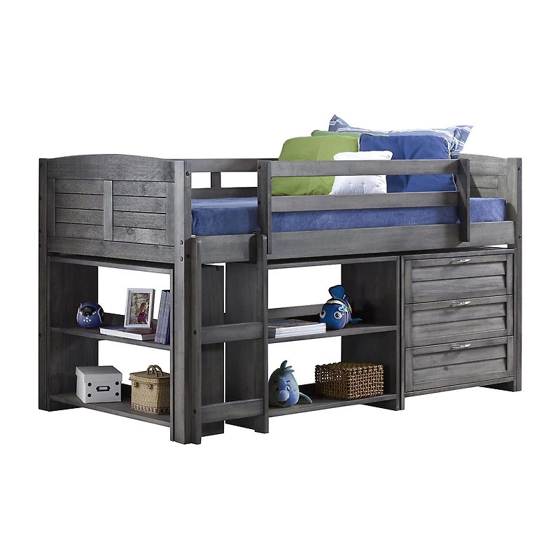 Louver Twin Modular Low Loft Bed