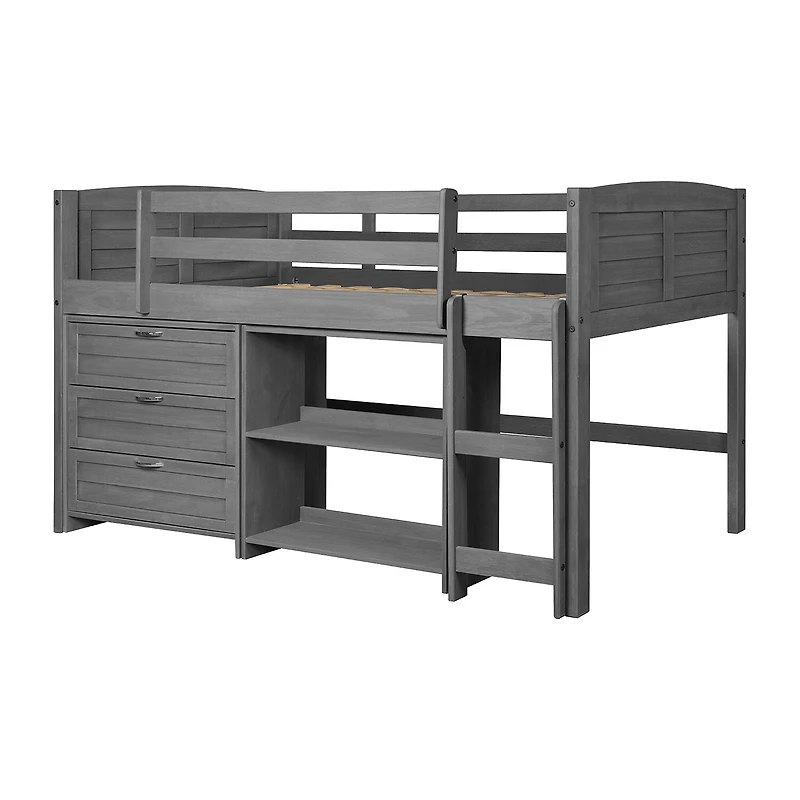 Louver Twin Modular Low Loft Bed - Group C