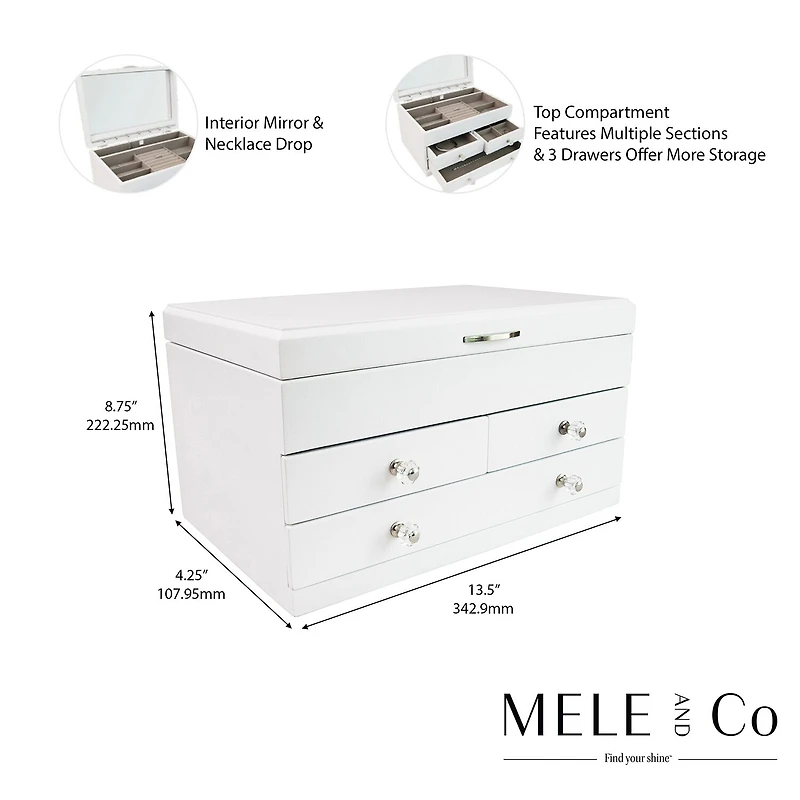 Mele And Co Fairhaven White Jewelry Box