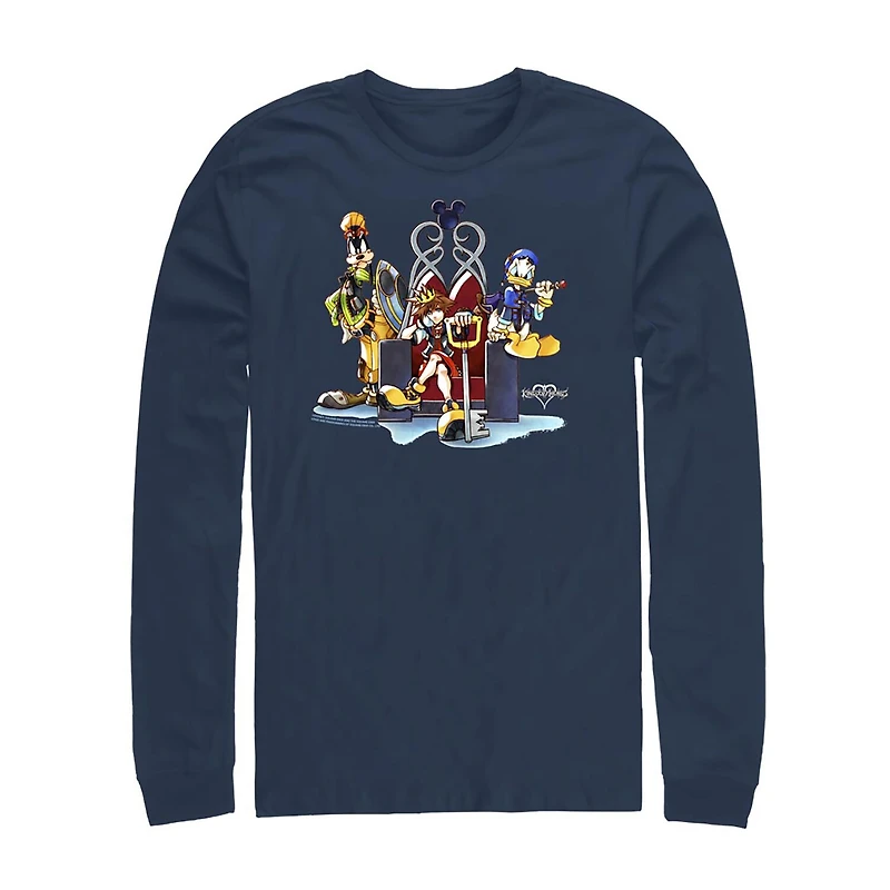 Mens Crew Neck Long Sleeve Classic Fit Graphic T-Shirt