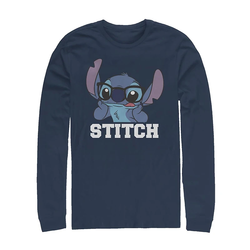 Mens Long Sleeve Stitch Graphic T-Shirt