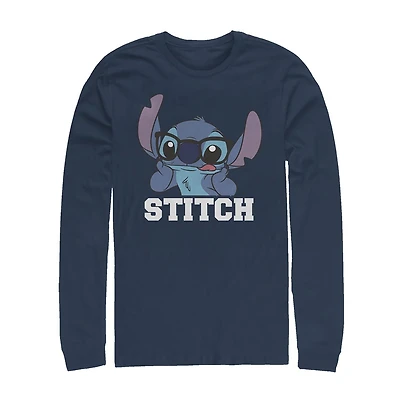 Mens Long Sleeve Stitch Graphic T-Shirt