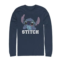 Mens Long Sleeve Stitch Graphic T-Shirt