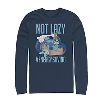 Mens Long Sleeve Stitch Graphic T-Shirt