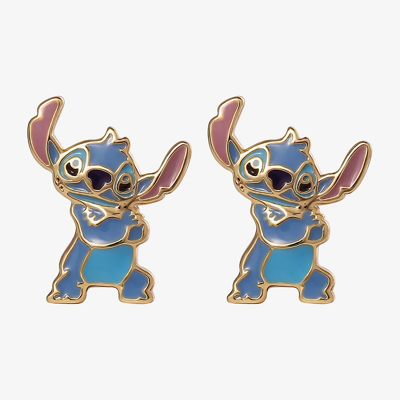 Disney Classics 18K Gold Over Brass 13mm Lilo & Stitch Stud Earrings