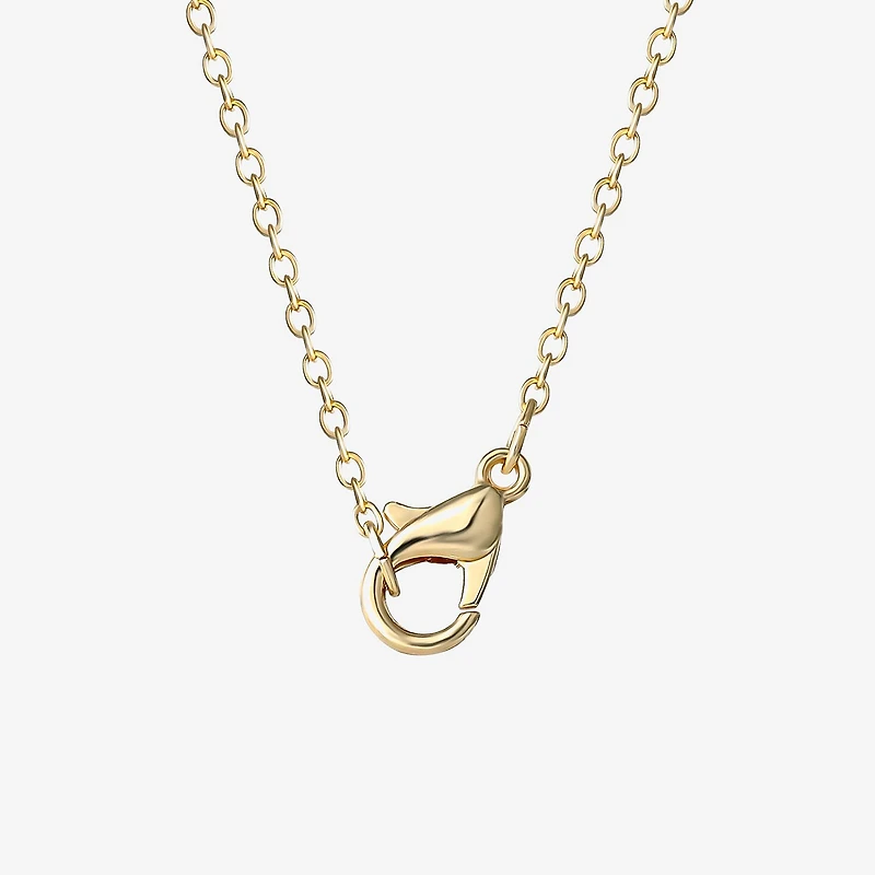Disney Classics Angel Womens Blue Crystal 18K Gold Over Brass 18 Inch Pendant Necklace