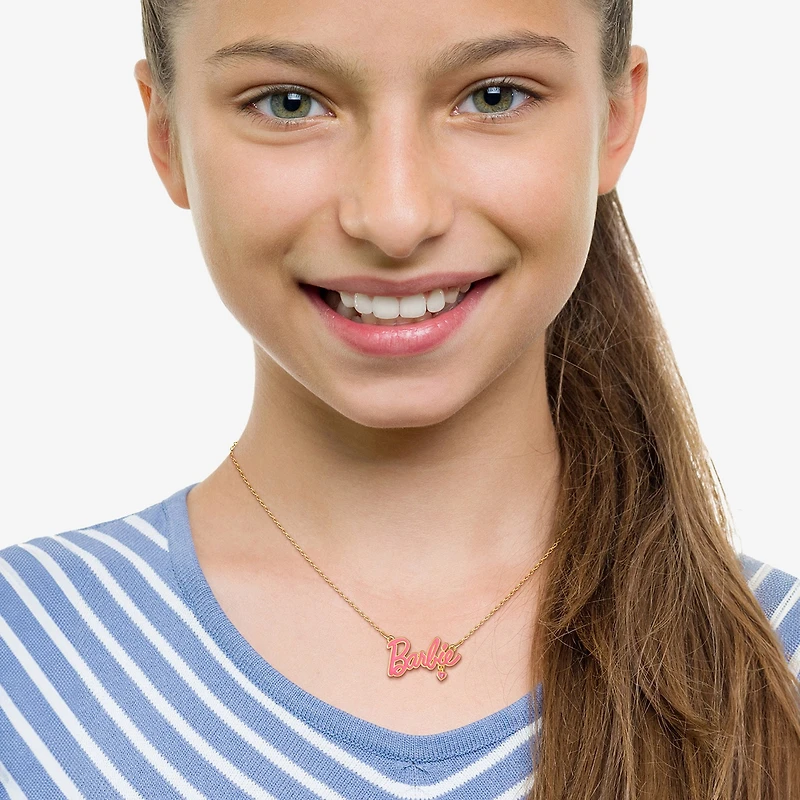 Womens Pink Crystal 18K Gold Over Brass Heart 16 Inch Pendant Necklace