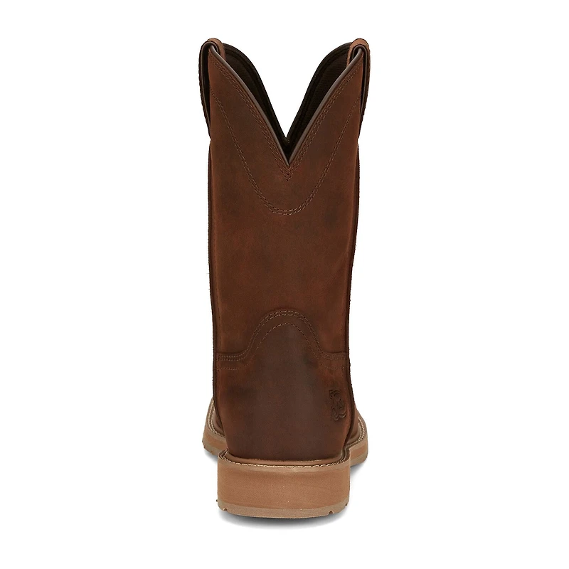 Justin Mens Work Stampede Square Toe Boots