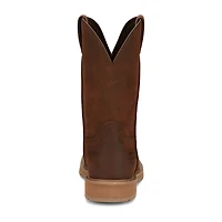 Justin Mens Work Stampede Square Toe Boots