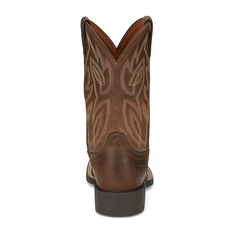 Justin Mens Stampede Square Toe Slip Resistant Work Boots