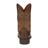 Justin Mens Stampede Square Toe Slip Resistant Work Boots