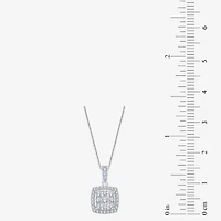 Diamond Blossom Womens 1/4 CT. T.W. Natural White Diamond 10K Gold Square 18 Inch Pendant Necklace