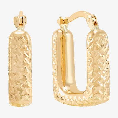 Womens 14K Gold 19.2mm Square Hoop Earrings