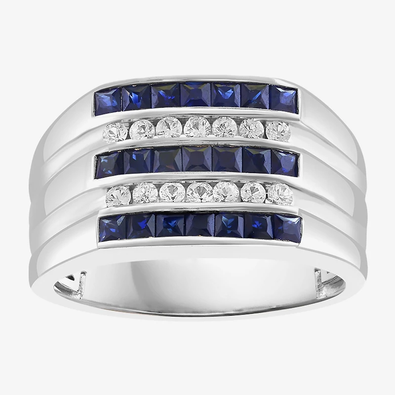 Effy Final Call Limited Quantities! Mens Genuine Blue Sapphire Sterling Silver Square Fashion Ring
