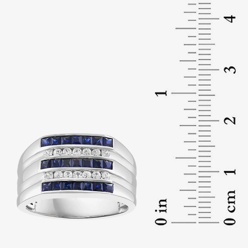Effy Final Call Limited Quantities! Mens Genuine Blue Sapphire Sterling Silver Square Fashion Ring