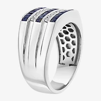 Effy Final Call Limited Quantities! Mens Genuine Blue Sapphire Sterling Silver Square Fashion Ring
