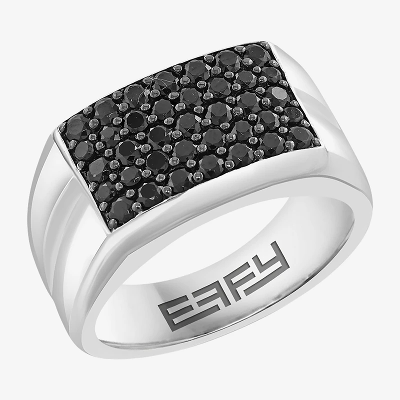 Effy Final Call Limited Quantities! Mens Genuine Black Spinel Sterling Silver Round Fashion Ring