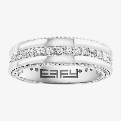 Effy Final Call Limited Quantities! Mens 1/7 CT. T.W. Genuine White Sapphire Sterling Silver Round Fashion Ring