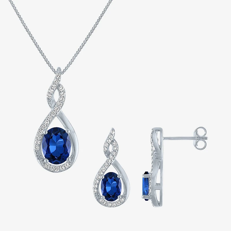 Gemstone Sterling Silver 2-pc. Oval Jewelry Set