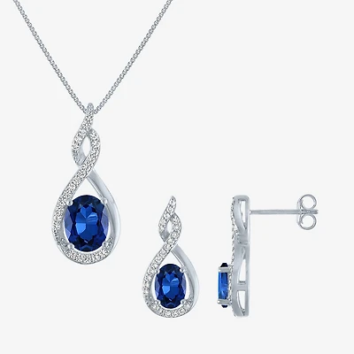 Gemstone Sterling Silver 2-pc. Oval Jewelry Set