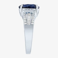 Womens Gemstone Sterling Silver Oval Cocktail Ring