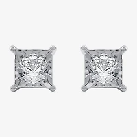 (G / Si1-Si2) 1/3 CT. T.W. Lab Grown White Diamond Sterling Silver Stud Earrings