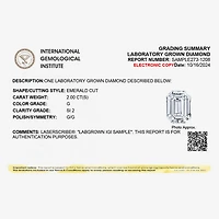 2 CT. Lab-Grown (I / SI2) Diamond Emerald-cut Solitaire Engagement Ring 14K Gold