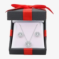Yes, Please! Womens Lab Created White Sapphire 2-pc. Pendant Necklace Set