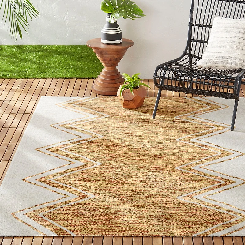 Nicole Miller Sofia Leon Geometric Fade Resistant Washable Outdoor Rectangular Area Rug