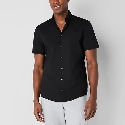 J. Ferrar Ultra Comfort Mens Short Sleeve Slim Fit STRETCH FABRIC Wrinkle Free Button-Down Shirt