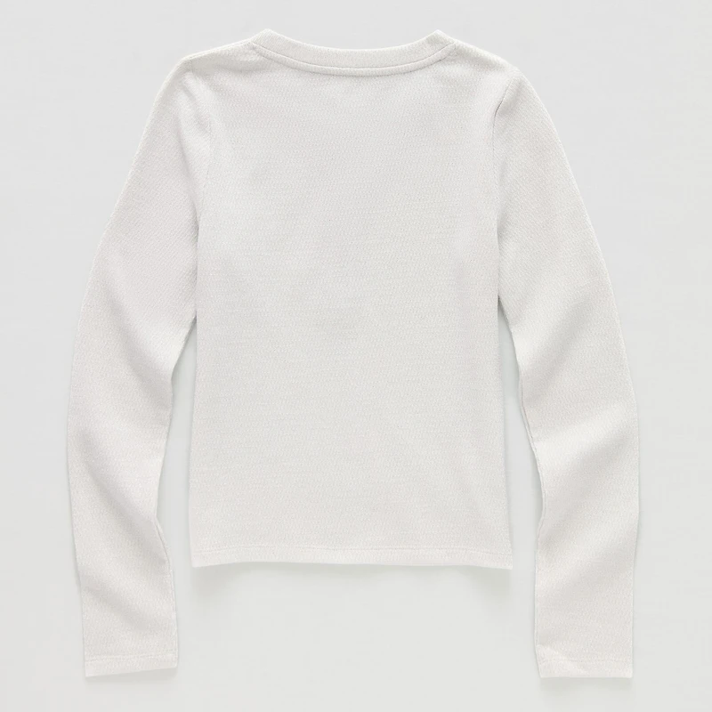 Thereabouts Little & Big Kid Girls Henley Neck Long Sleeve T-Shirt