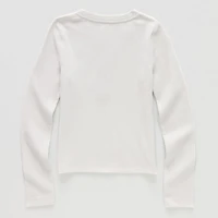 Thereabouts Little & Big Kid Girls Henley Neck Long Sleeve T-Shirt