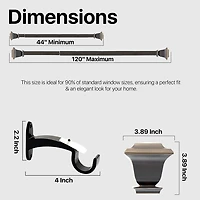Deco Window Quattro 1 Adjustable Curtain Rod