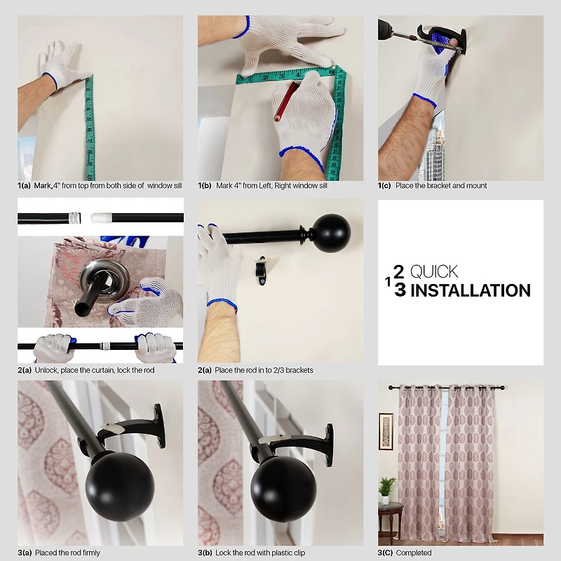 Deco Window Quattro 1 Adjustable Curtain Rod