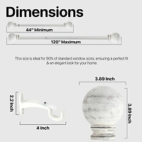 Deco Window Wood Globe 1 IN Adjustable Curtain Rod