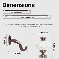 Deco Window Supreme Ceramic 1 Adjustable Curtain Rod