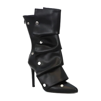 Yoki Womens Stiletto Heel Slouch Boots