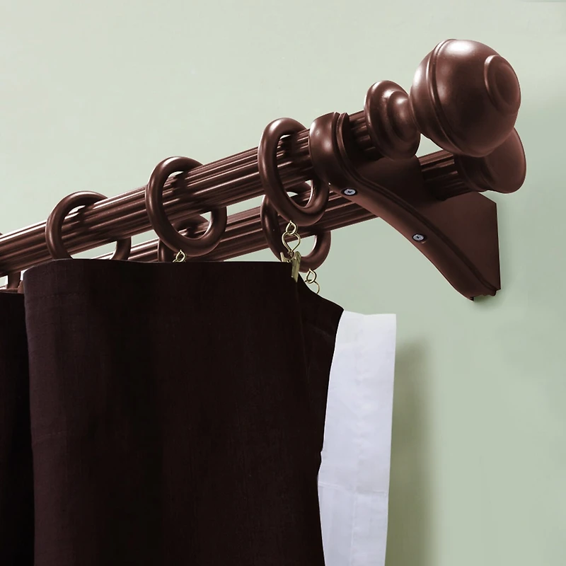 Lumi Home Furnishings Wood Double 2-pc. Curtain Rod Brackets
