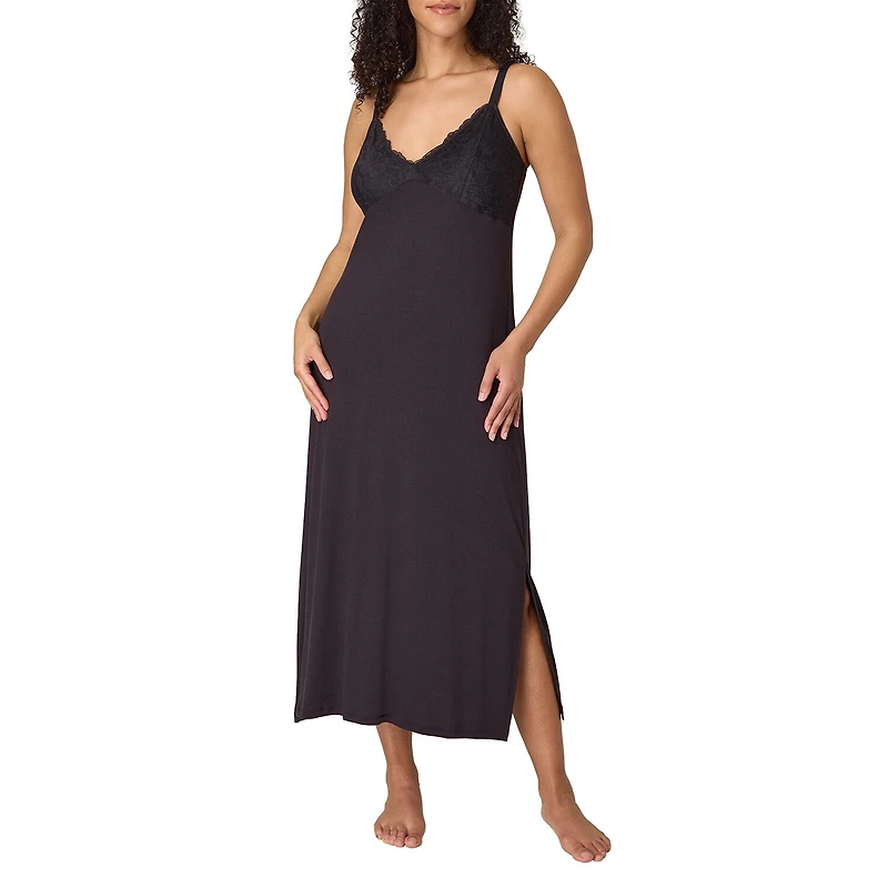 Bali Womens Satin Sleeveless V Neck Nightgown