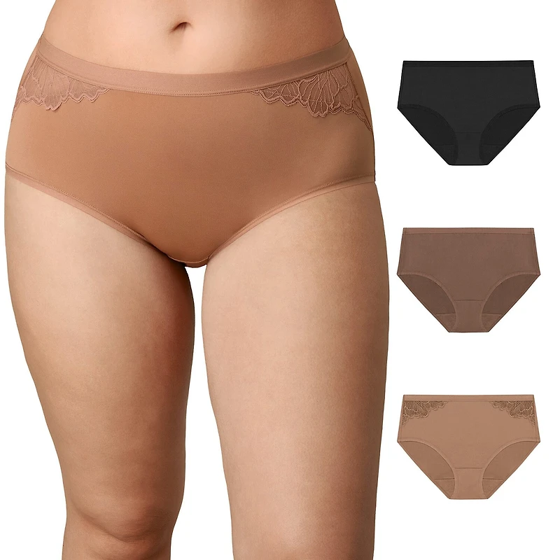 Playtex® 3-Pack Microfiber Full Coverage Hipster Underwear US1001