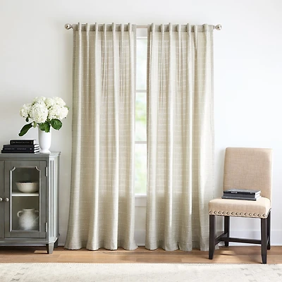 Martha Stewart Ava Back Tab Light-Filtering Set of 2 Curtain Panel