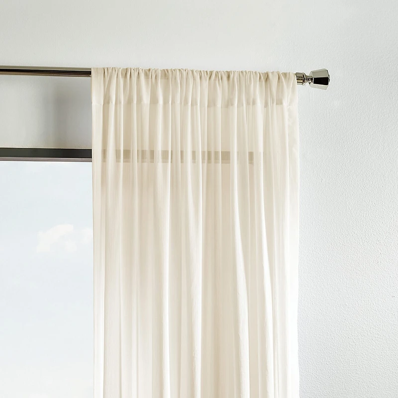 Martha Stewart Glacier Rod Pocket Sheer Set of 2 Curtain Panel