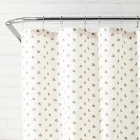 Peri Home Block Print Gauze Shower Curtain