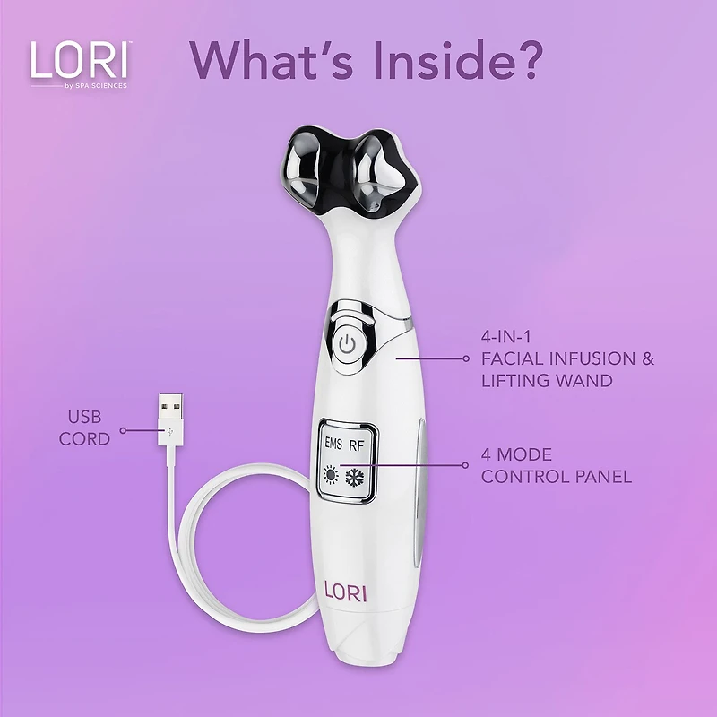 Spa Sciences Lori- Facial Lifting & Serum Infusion Wand With Cold & Heat Therapy For Eyes & Lips