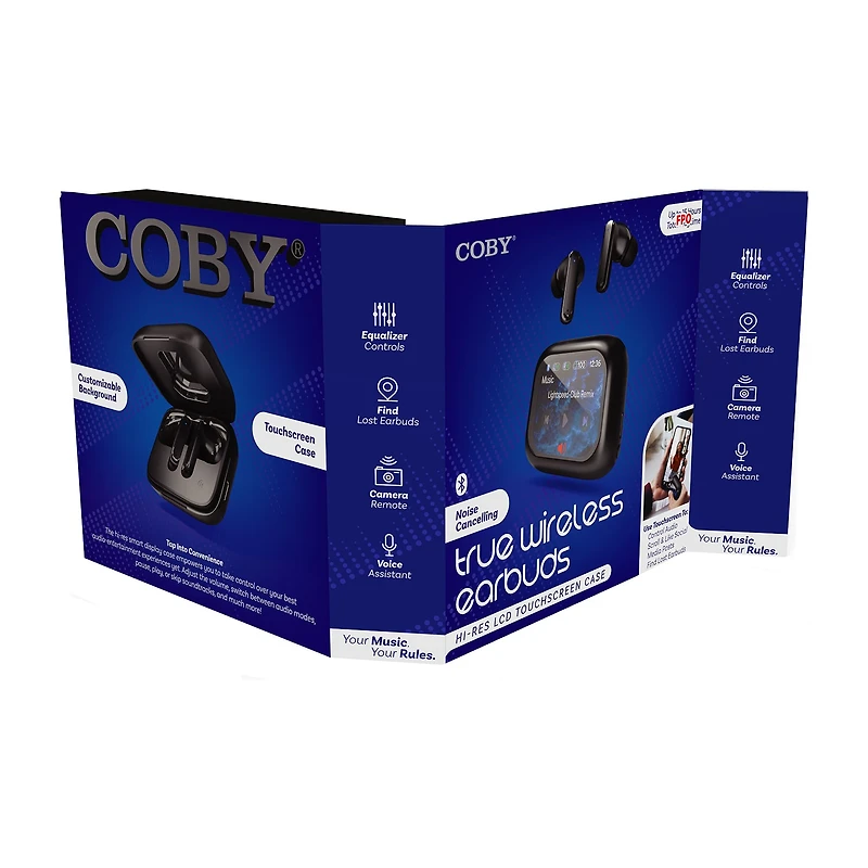 Coby True Wireless Earbuds with LCD Screen